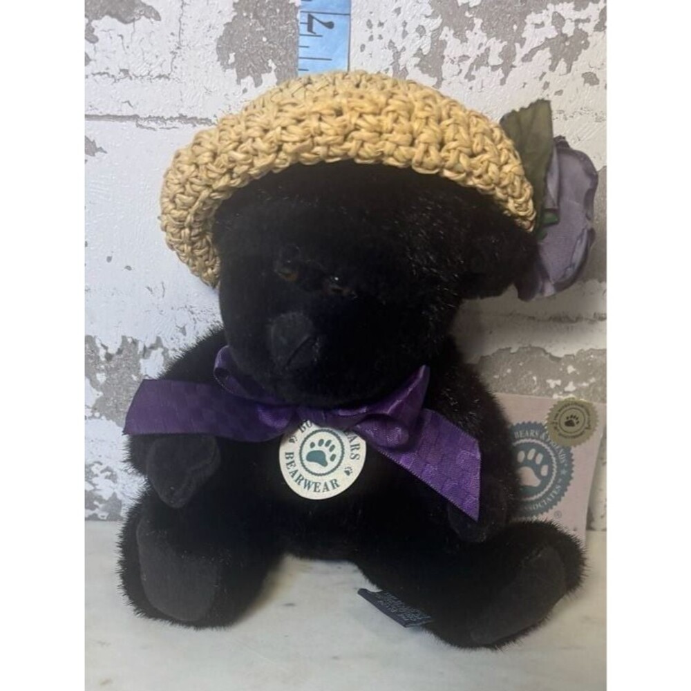 Boyds Bears Viola Magillacuddy Black Gorilla Plush Purple Bow Hat